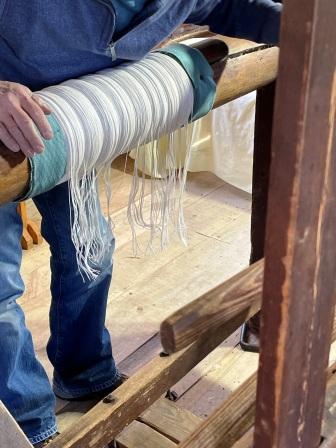 Warp yarn ready to be threaded